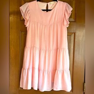 Altar’d State Pink Babydoll ruffled dress Size Medium